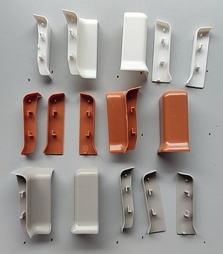 铝合金踢脚线阴阳角连接件封头配件多色展示
